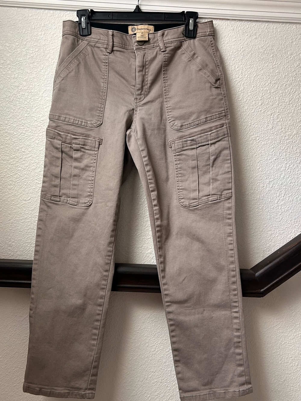 Democracy Taupe Cropped Cargo Pants